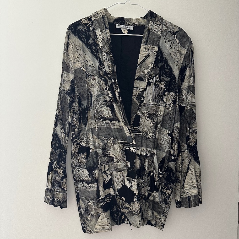 Vintage Printed Blazer